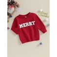 thumbnail image 3 of LMLYSoH Girls Christmas Casual Sweatshirts Long Sleeve Crewneck Letter Print Loose Fit Pullover Tops, 3 of 9