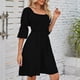 thumbnail image 5 of Vestidos Casuales Vestido de mujer de una línea sin espalda con cuello cuadrado vestido de verano para cóctel (negro L) Ygjytge para Mujer Negro T S, 5 of 7