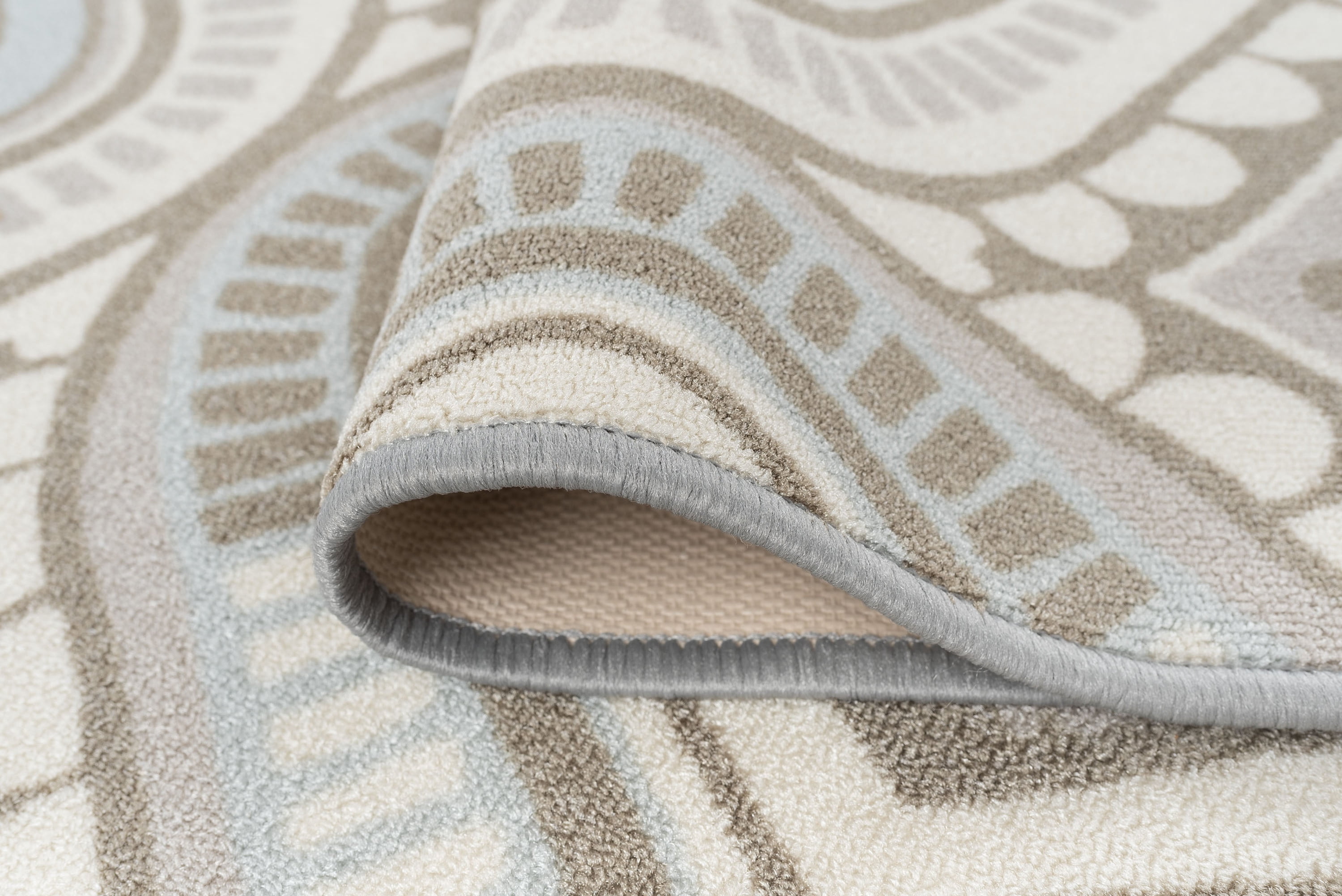 Contemporary 2x8 Area Rug (2'3'' x 7'6'') Geometric Taupe, Gray Indoor Runner Easy to Clean