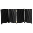 thumbnail image 2 of Red Lantern 2 ft. Short Woven Fiber Folding Screen - Black - 4 Panel, 2 of 7
