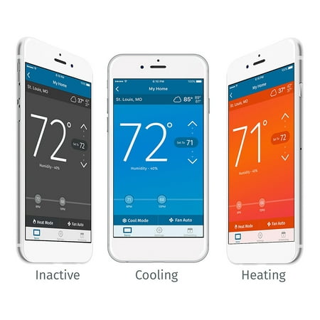 Emerson - Sensi Smart Programmable Wi-Fi Thermostat- Works with Alexa - White