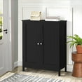 thumbnail image 6 of FANGSUM Black Bathroom Cabinet with 2 Doors and 3 Adjustable Shelves, Freestanding Floor Storage Cabinet for Bathroom, Living Room, Kitchen, Black, 6 of 7