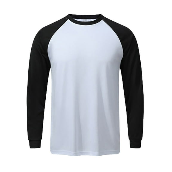 Men's Athletic Long Sleeve Color Block Sports T-Shirt Breathable Workout Top for Active Mens Basic Tee Shirts Summer Classic T-Shirts