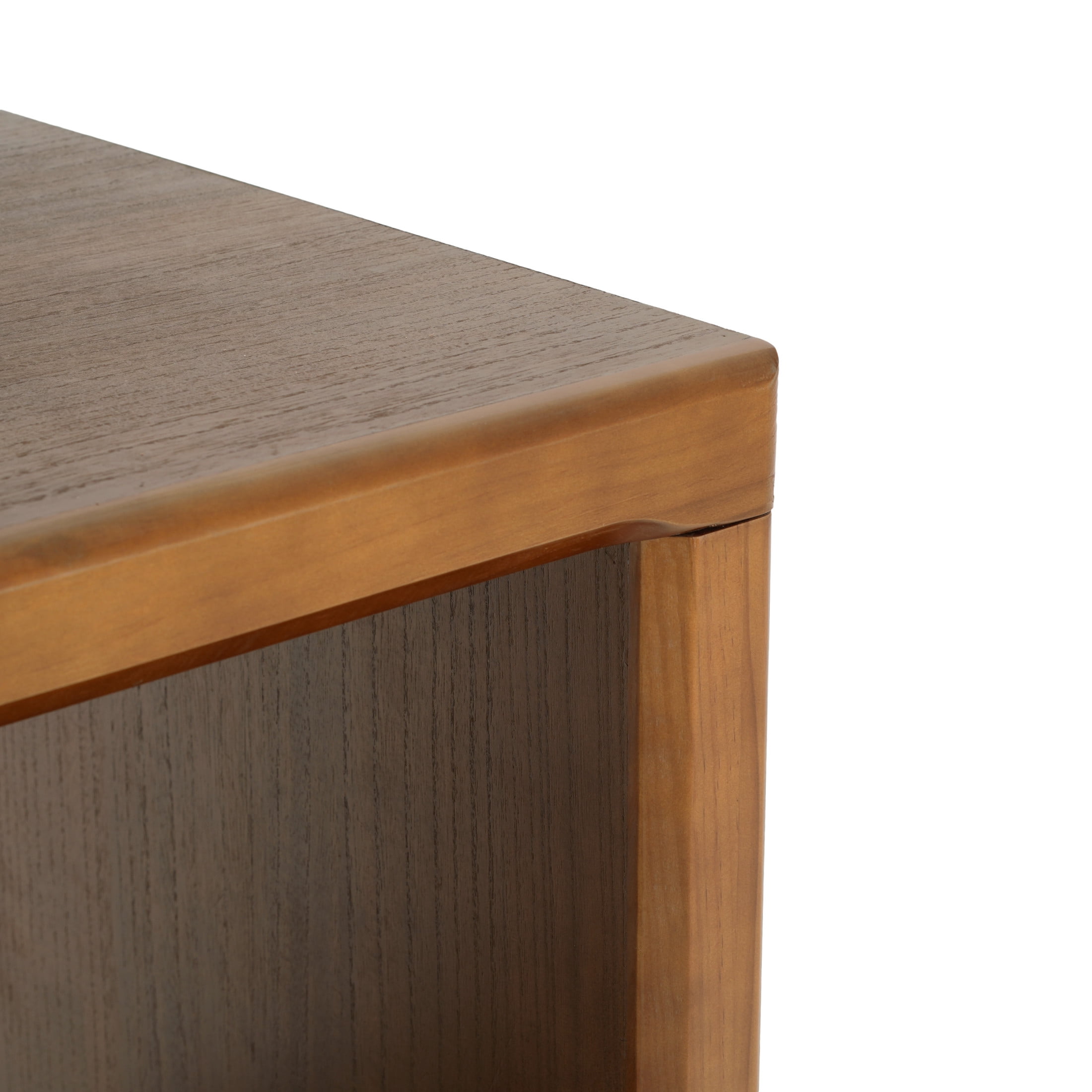 Christopher Knight Home Mid-Century Cube Accent Side Table with Open Storage Shelf, Walnut Finish