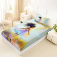 thumbnail image 4 of Castle Fairy Artistic Rainbow Girl Twin Sheets 3pcs,Whimsical Pastel Print Bedding,Pink Blue Yellow,1 Fitted Sheet, 1 Flat Sheet and 1 Pillowcase, 4 of 6