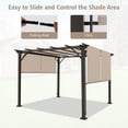 thumbnail image 6 of GAZEBETER 10 x 10 ft Outdoor Pergola with Retractable Canopy,Metal Steel Frame,Sun Shade Shelter for Garden,Backyard and Deck,Beige, 6 of 12