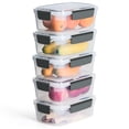thumbnail image 1 of Contenedores de almacenamiento de alimentos YORY, juego de 9 tazas de plástico con tapas, 1 of 7