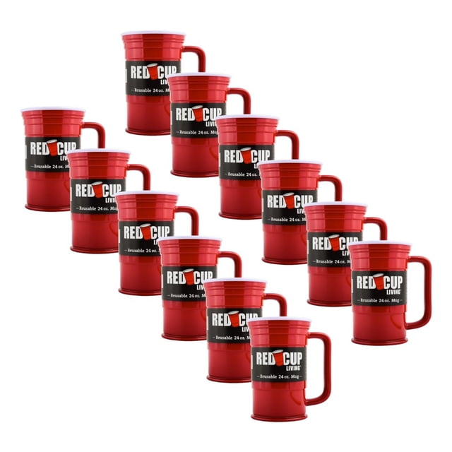 Jarra de cerveza Red Cup Living, 710 ml, 12 unidades, irrompible para lavavajillas