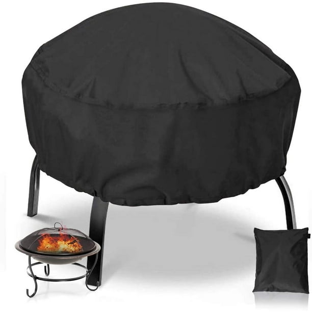 NASUM Fire Pit Cover Round 36x36 Inch Waterproof 420D Heavy Duty Round Patio Fire Bowl Cover