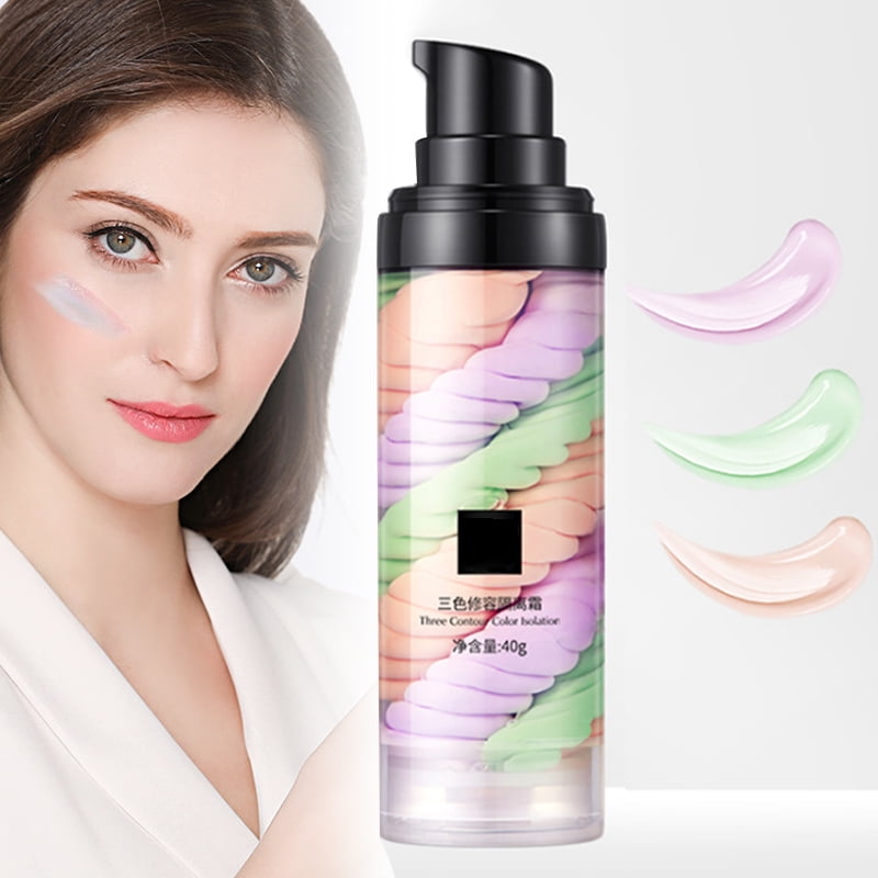 MakeUp4ever Rainbow Tricolor Makeup Base Cream Facial Base Makeup Full Coverage Brighten Skin Primer
