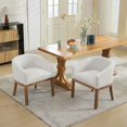 thumbnail image 3 of Yardi Yarda Mid Century Upholstered Barrel Dining Chairs with Arms, Farmhouse Linen Chairs with Natural Hardwood Frame, 19" W Accent Chairs for Indoor, Beige, 3 of 20