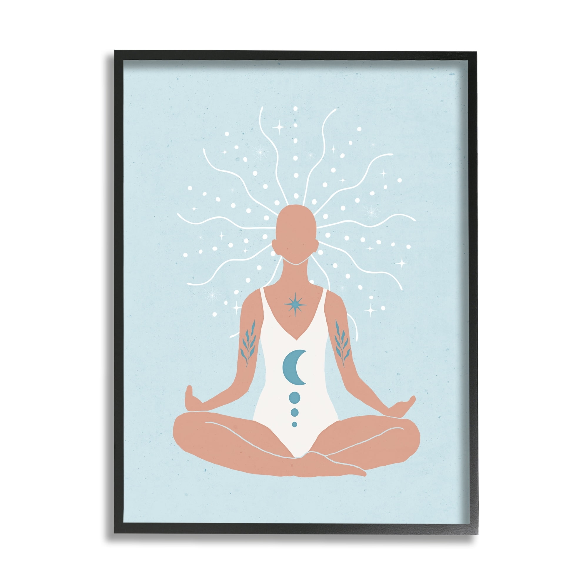 Stupell Industries Mindful Tai Chi Human Meditation Stellar Energy Tuning,24 x 30, Design by Nina Blue