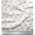 thumbnail image 2 of Soimoi White Cotton Poplin Fabric American Robin Bird Fabric Prints by Yard 56 Inch Wide, 2 of 3