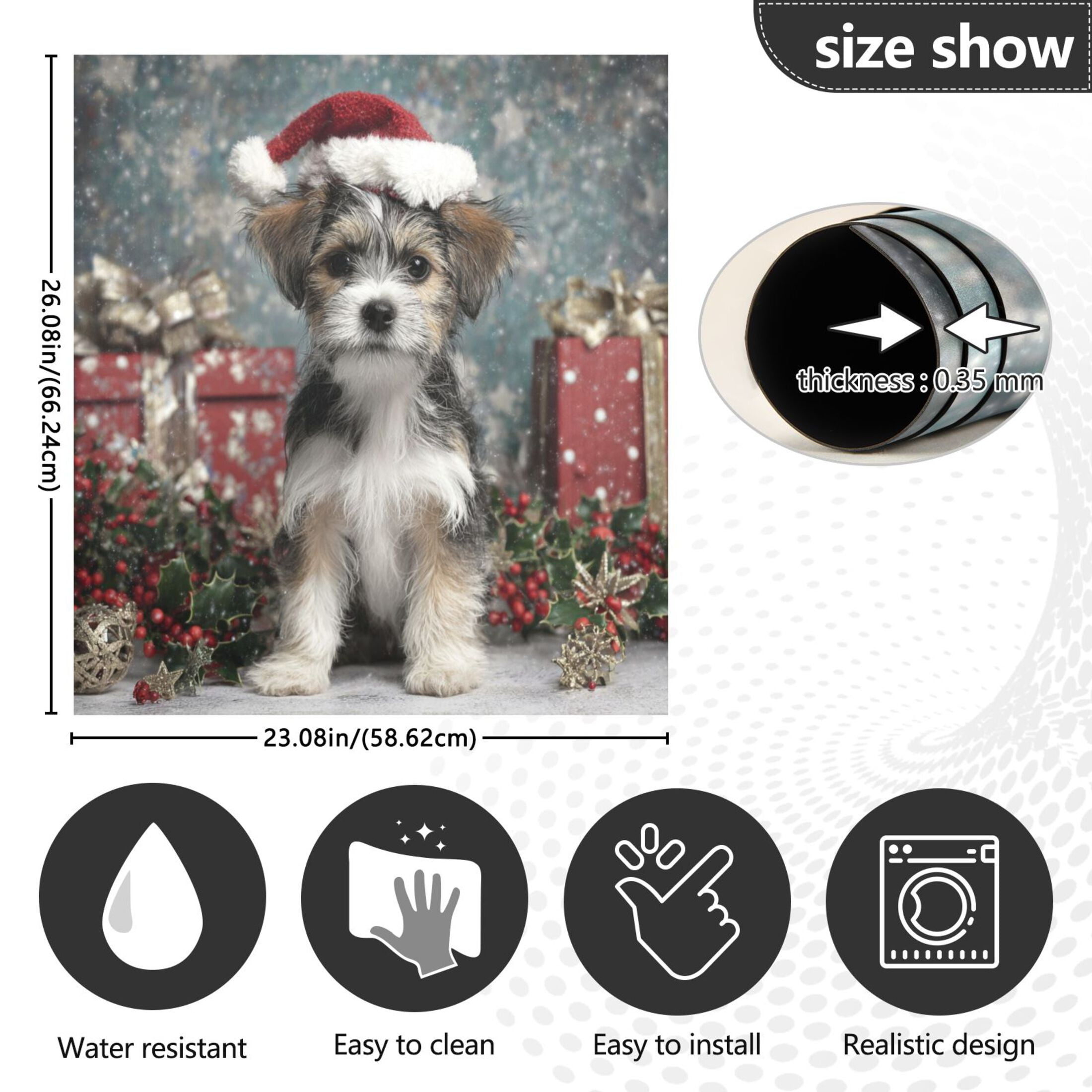 Dishwasher Sticker Magnetic Dishwasher Sticker Magnetic Decorative Sticker Refrigerator Sticker Dishwasher Decorative Stickers Cute Christmas Black Dog