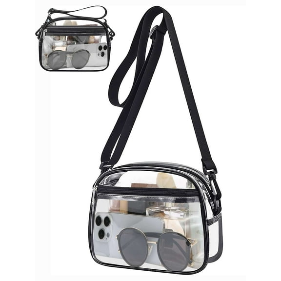 Luxtrada Stadium Approved Clear Crossbody Bag Waterproof Shoulder Purse Bag with Adjustable Strap for Concerts
