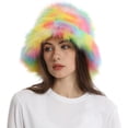 thumbnail image 4 of Women's Plush Bucket Hat Y2k Fashion Warm Winter Hat Fluffy Shaggy Imitation Fur Hat Fishing Hat Bucket Women's Hat, 4 of 5