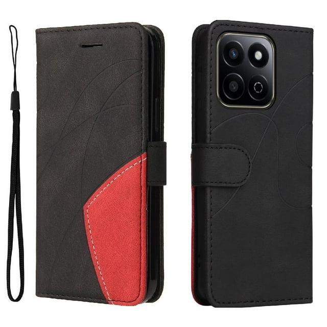 GANGXUN Flip Case for Honor X7C 4G – Leather Wallet Cover with Card Slots, Kickstand & Color Stitching Protective Folio