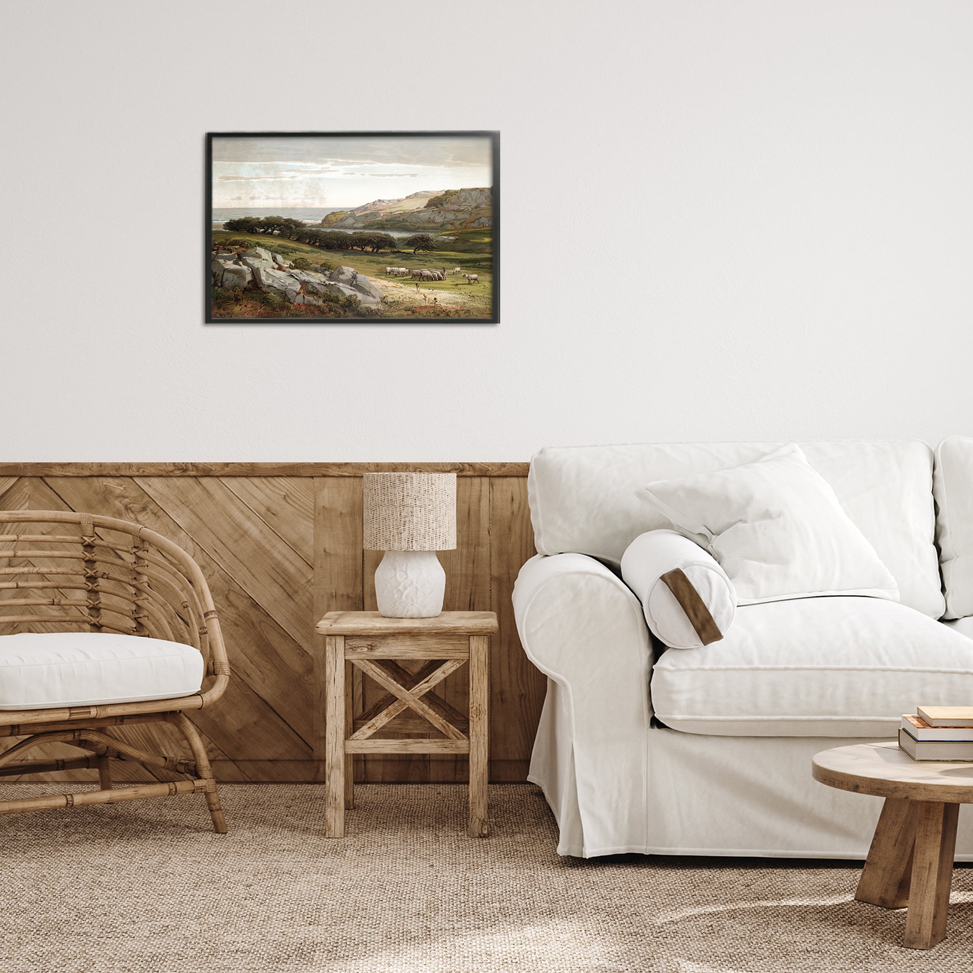 Stupell Industries Sheep in Passionate Landscape Black Framed Giclee Art, design by Lula Bijoux & co.