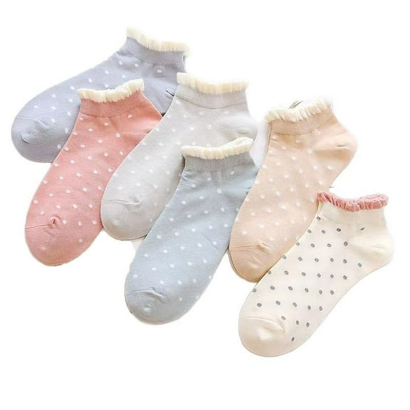 10 Pairs Womens Socks Casual Dotted Short Daily Wear Versatile Low Cut Ankle Year Round Fashion Socks