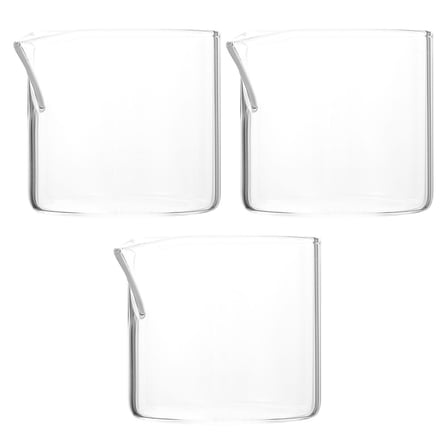 UPOUART Small Milk Pitcher Glass Pitcher Transparent 3Pcs for Restaurant Use