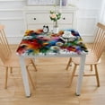 thumbnail image 3 of nygtbtfer  Tablecloth Fitted Table Cover, Elastic Tablecloths Outdoor Indoor Stretch Cloth Tablecover for Dinner, Party, Shower, Abstract Colorful Ink Painting Spring Plant White, 3 of 7