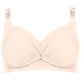 thumbnail image 4 of Nmnitkp Nursing Bras Antibacterial Fabric Solid Color Pregnant Women Breastfeeding Bra With Open Button Postpartum,Soft and Skin-Friendly Cotton Nursing Bras for Breastfeeding Beige,95, 4 of 5