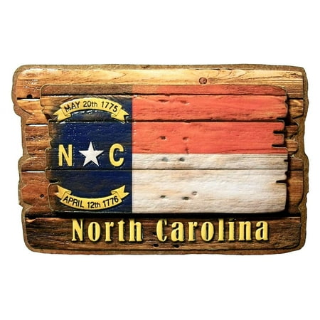 

North Carolina Rustic State Flag Artwood Fridge Magnet