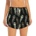 thumbnail image 2 of Picia Jellyfish Pattern Women's 2 in 1 Athletic Running Shorts High Waisted Workout Casual Gym Sweat Shorts with Comfy Liner Zipper Pockets-XX-Large, 2 of 9