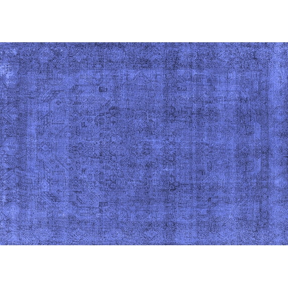 Ahgly Company Indoor Rectangle Oriental Blue Industrial Area Rugs, 7' x 9'