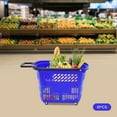 thumbnail image 5 of 6PCS Durable Large Shopping Basket Set w/Handle Rolling Shopping Carts 35L Blue, 5 of 24