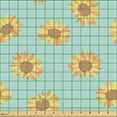 thumbnail image 2 of Ambesonne Floral Fabric by the Yard Upholstery, Repeating Sunflowers Art, 1 Yard, Mustard and Pale Cadet Blue, 2 of 5