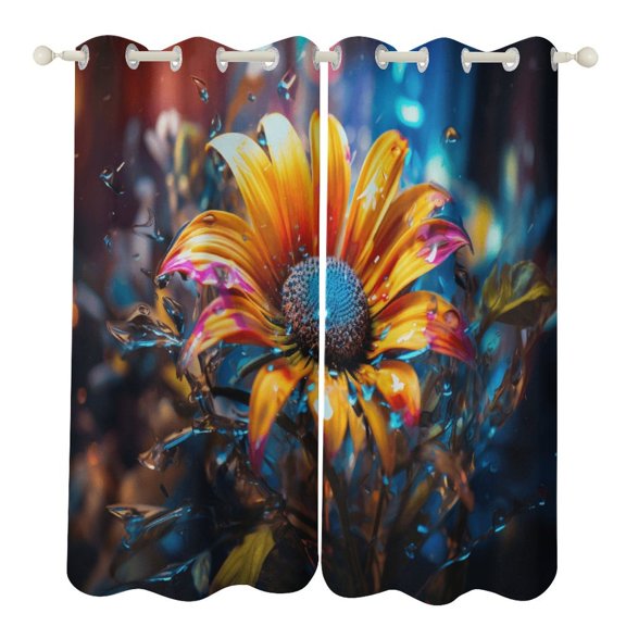 Sunflower Blackout Curtains for Bedroom Curtains Insulated Room Darkening Window Drapes for Living Room