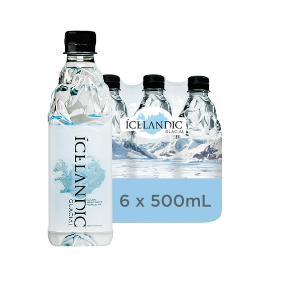 ICELANDIC GLACIAL Natural Spring Water from Iceland 500ml/6pk, ICELANDIC GLACIAL Natural Spring Water from Iceland 500ml/6pk