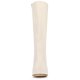 thumbnail image 3 of Botas de tacón alto hasta la rodilla con cremallera y punta redonda para mujer Blanco crema 38, 3 of 8