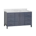 thumbnail image 5 of California 60" Single Bathroom Vanity with Marine Gray Cabinet and Carrara Marble Top, 5 of 6