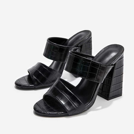 

Gzztg Slippers for Women Women s New Summer Fashion High Heels Thick Heel Sandals And Slippers