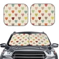 thumbnail image 2 of Balery 2 Piece Heart Polka Dot Car Windshield Sun Shade|Foldable Front Windshield Shade for Car Front Window for Most Sedans SUV Truck-Medium, 2 of 7
