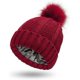thumbnail image 1 of Women's Knitted Beanie with Satin Lining Pom Pom Winter Warm Hat Bobble Hat, 1 of 3
