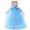 Blue, variant on Girl Unicorn Party Princess Dress Rainbow Tulle Long Wedding Gown Birthday Kids Clothes