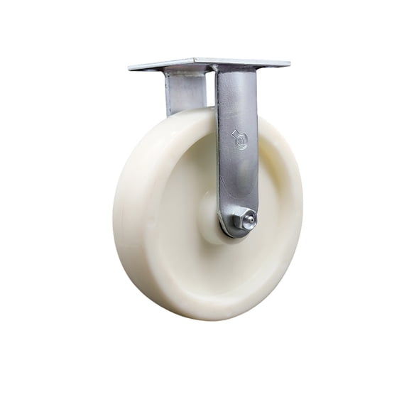 8 Inch Nylon Wheel Rigid Caster with Roller Bearing Service Caster Brand