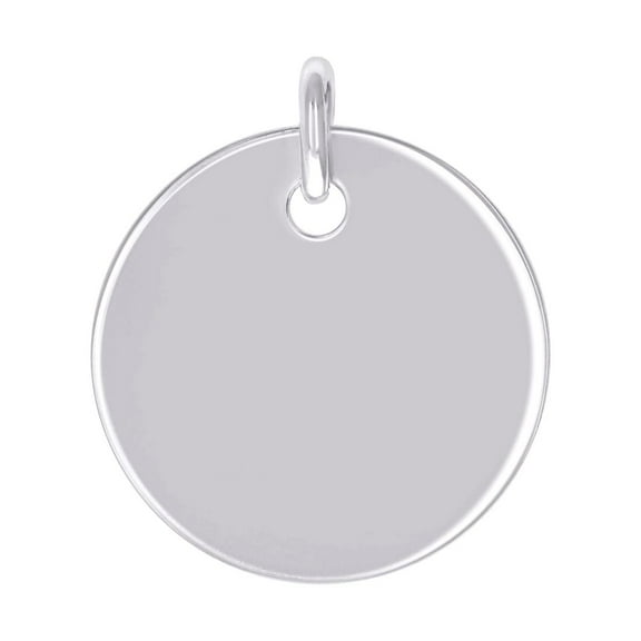 925 Sterling Silver Unisex Engravable Disc Round Fashion Charm Pendant Necklace Pendant for Women