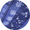 thumbnail image 1 of Ahgly Company Machine Washable Indoor Round Transitional Light Slate Blue Area Rugs, 4' Round, 1 of 7