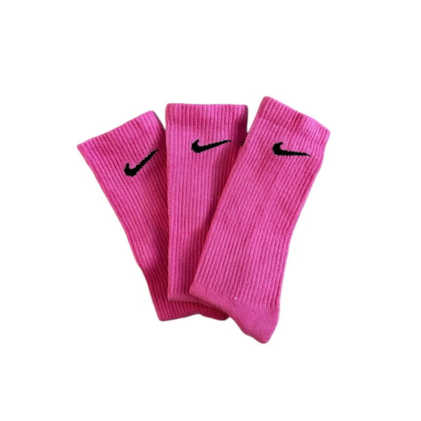 Nike Fuchsia Pink Pack Crew Socks Dri Fit, Unisex, 3 - Pack - Walmart.com