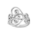 thumbnail image 3 of Mooneye 925 Sterling Silver Oxidized Platinum Plated Filigree Heart Women Valentines Day Gifts Ring, 3 of 4