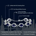 thumbnail image 2 of Gem Stone King 925 Sterling Silver Blue Simulated Sapphire Tennis Bracelet for Women (12.88 Cttw, Gemstone Birthstone, Oval 7X5MM, 7.5 inch), 2 of 5