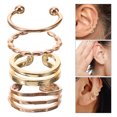 thumbnail image 3 of 4pcs Exquisite C-shape Ear Clips Metal No Piercing Earrings C-shape Ear Cuffs, 3 of 9