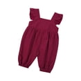 thumbnail image 3 of goowrom Girls? Wave Point Jumpsuit/Dress, Ruffled Sleeve Square Neck Summer Clothes, 3 of 8