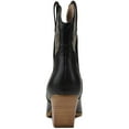 thumbnail image 2 of Soda Women Cowgirl Cowboy Western Stitched Ankle Boots Pointed Toe Short Booties High Top Blazing Black 8.5, 2 of 4