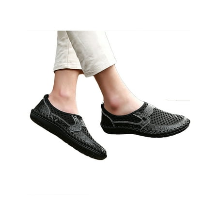 Mens Loafers Leather Breathable Moccasins Flats Slip on Driving