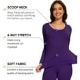 thumbnail image 3 of MANIFIQUE Thermal Underwear Set for Women Ultra Thin Long Johns Scoop Neck Base Layer Top & Bottom Set, 3 of 6